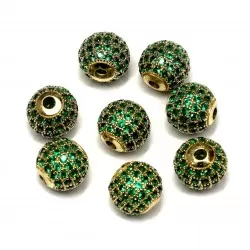 Spacer with zircons Lux 10mm 1pcs. (F13L3103)
