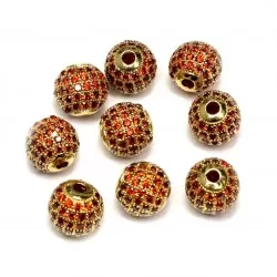 Spacer with zircons Lux 10mm 1pcs. (F13L3104)