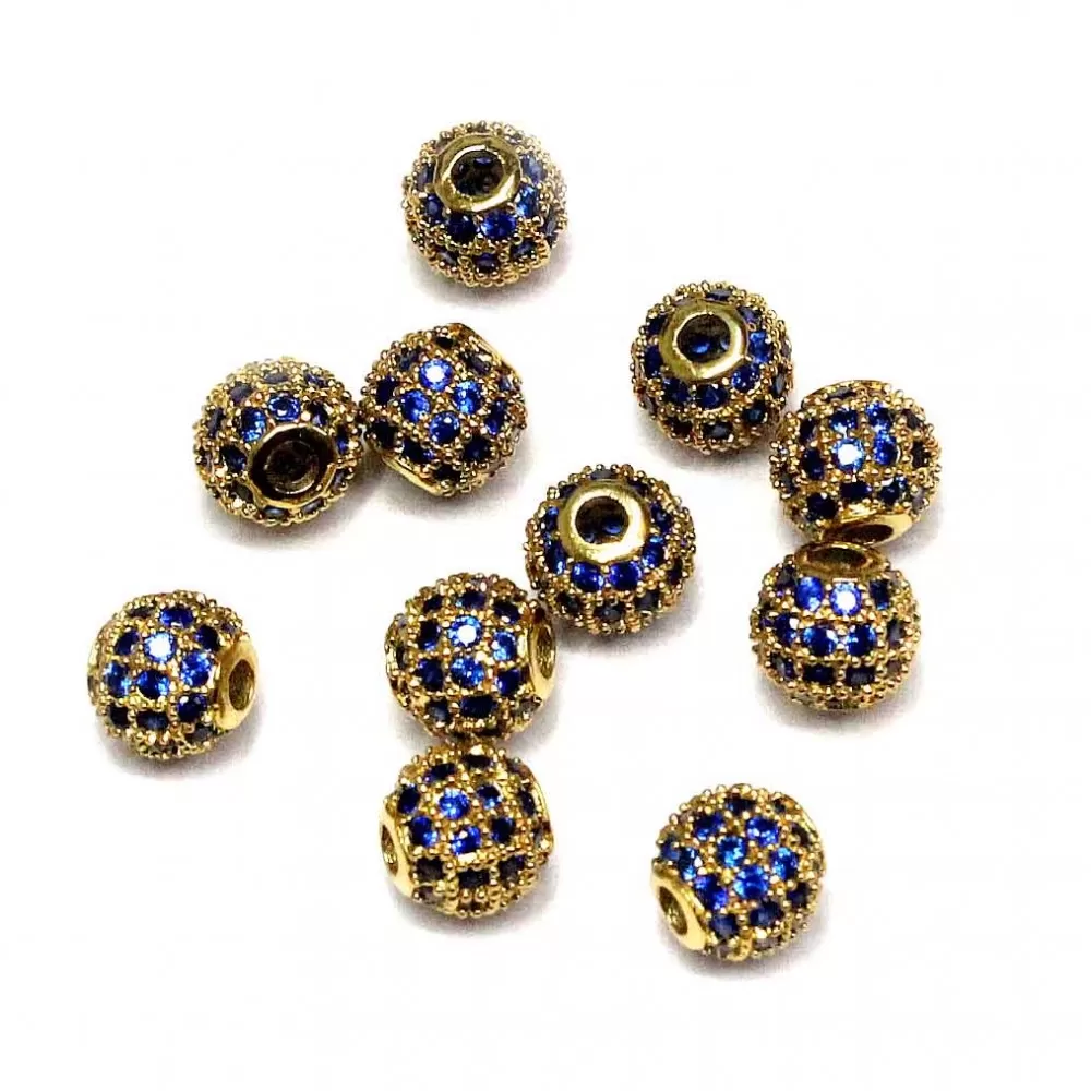 Spacer with zircons Lux 6mm 1pcs. (F13L3143)