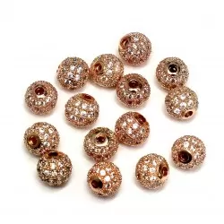 Spacer with zircons   Lux 8mm 1pcs. (F13L4134)
