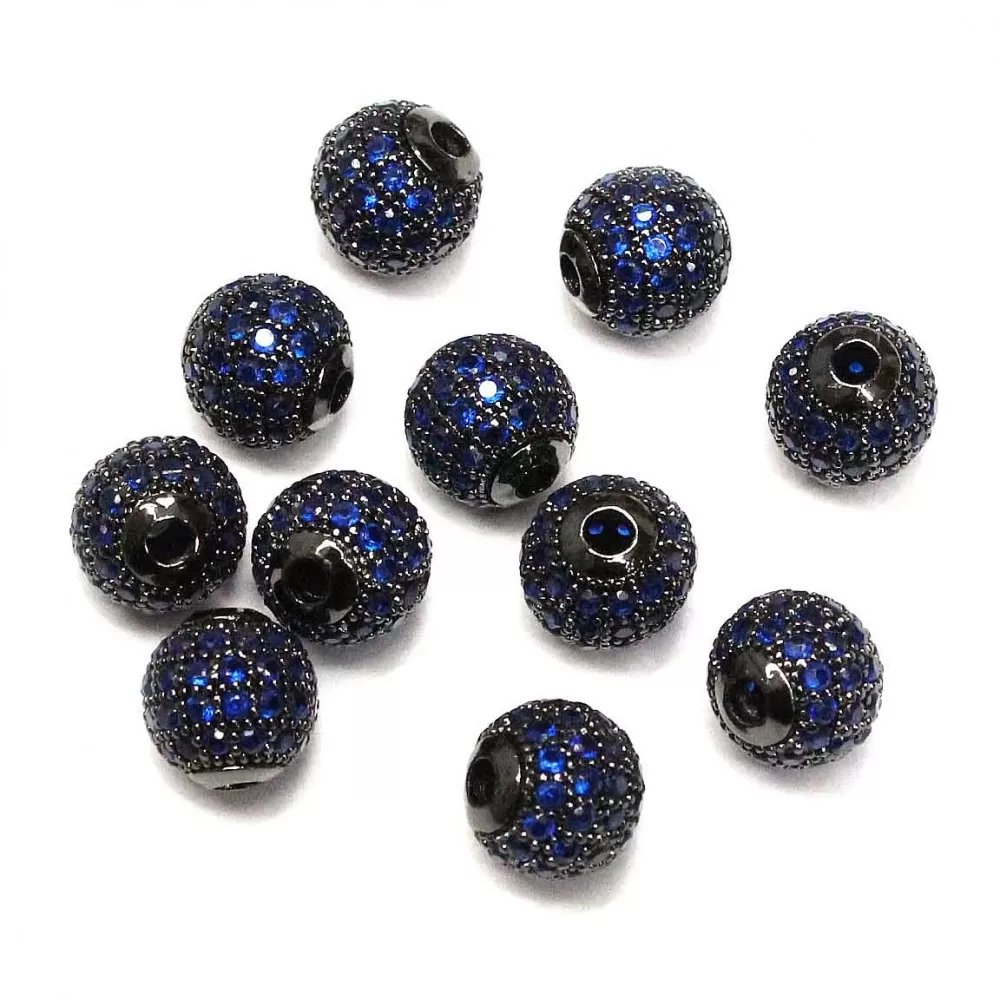 Spacer with zircons Lux 8mm 1pcs. (F13L7131)