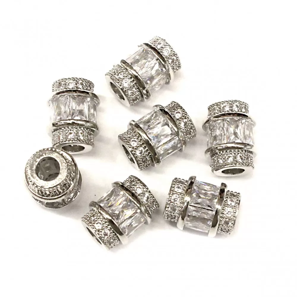 Spacer with zircons Lux 12x10mm 1pcs. (F13L1200) 