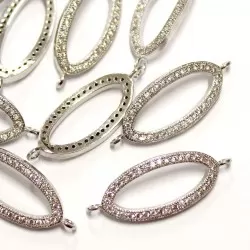 Spacer with zircons Lux 29x11 mm 1 pcs. (F13L1011)