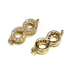 Spacer with zircons Lux 6x17mm 1pcs. (F13L3007)