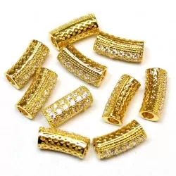 Spacer with zircons Lux 13x6mm 1pcs. (F13L3051)