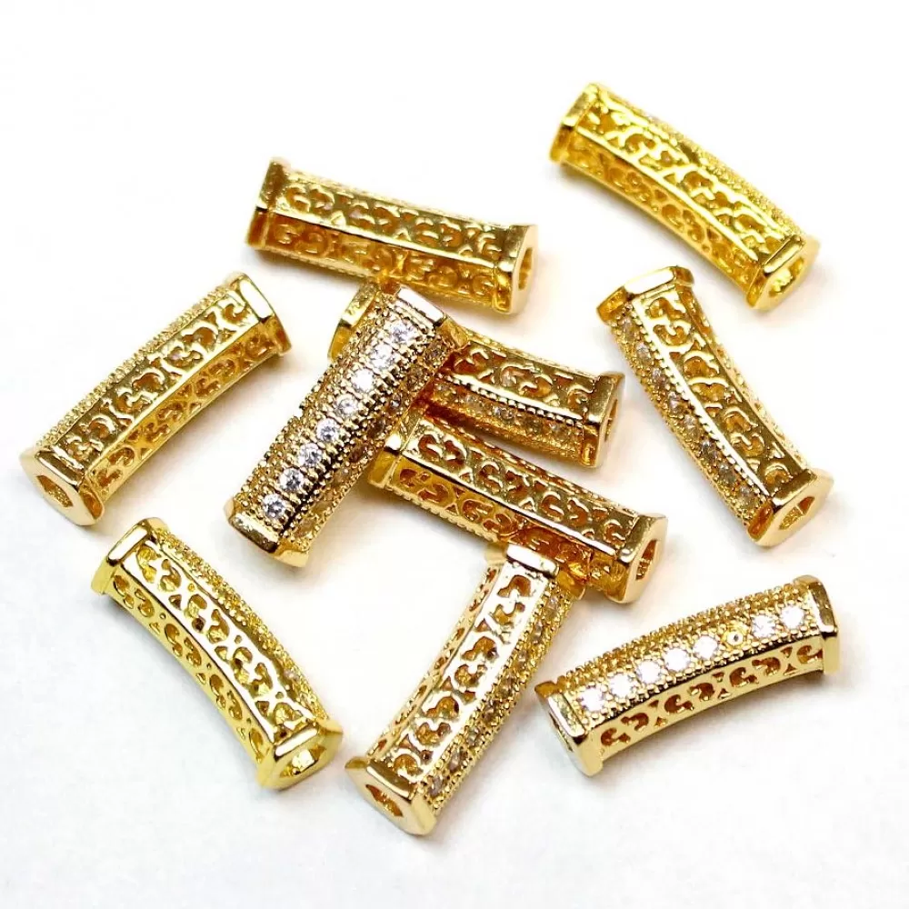 Spacer with zircons Lux 17x5mm 1pcs. (F13L3053) Spacer with zircons Lux 17x5mm 1pcs. (F13L3053)