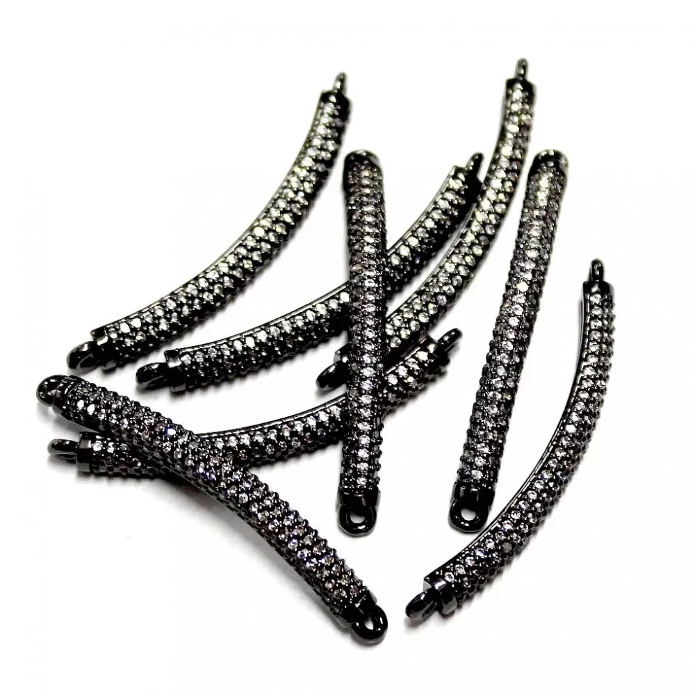 Spacer with zircons Lux 38x3,5mm 1pcs. (F13L7052)
