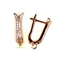 Earring fittings with zircons Lux 18x5mm 2pcs. (F02L4091)