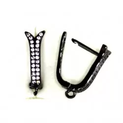 Earring fittings with zircons Lux 18x5mm 2pcs. (F02L7092)