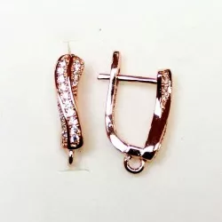 Earring fittings with zircons Lux 17x5mm 2pcs. (F02L4095)