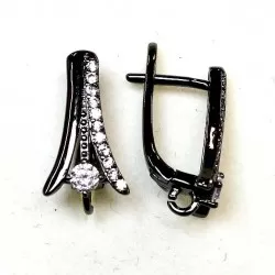 Earring fittings with zircons Lux 18x9mm 2pcs. (F02L7100)