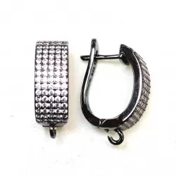 Earring fittings with zircons Lux 20x6mm 2pcs. (F02L7179)