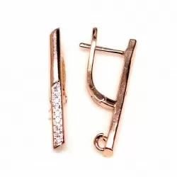 Earring fittings with zircons Lux 25x2,5mm 2pcs. (F02L4188)