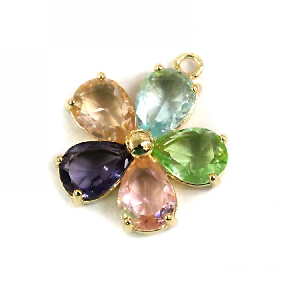 Pendant with zircons Lux 18x20mm 1pcs. (F12L3007) 