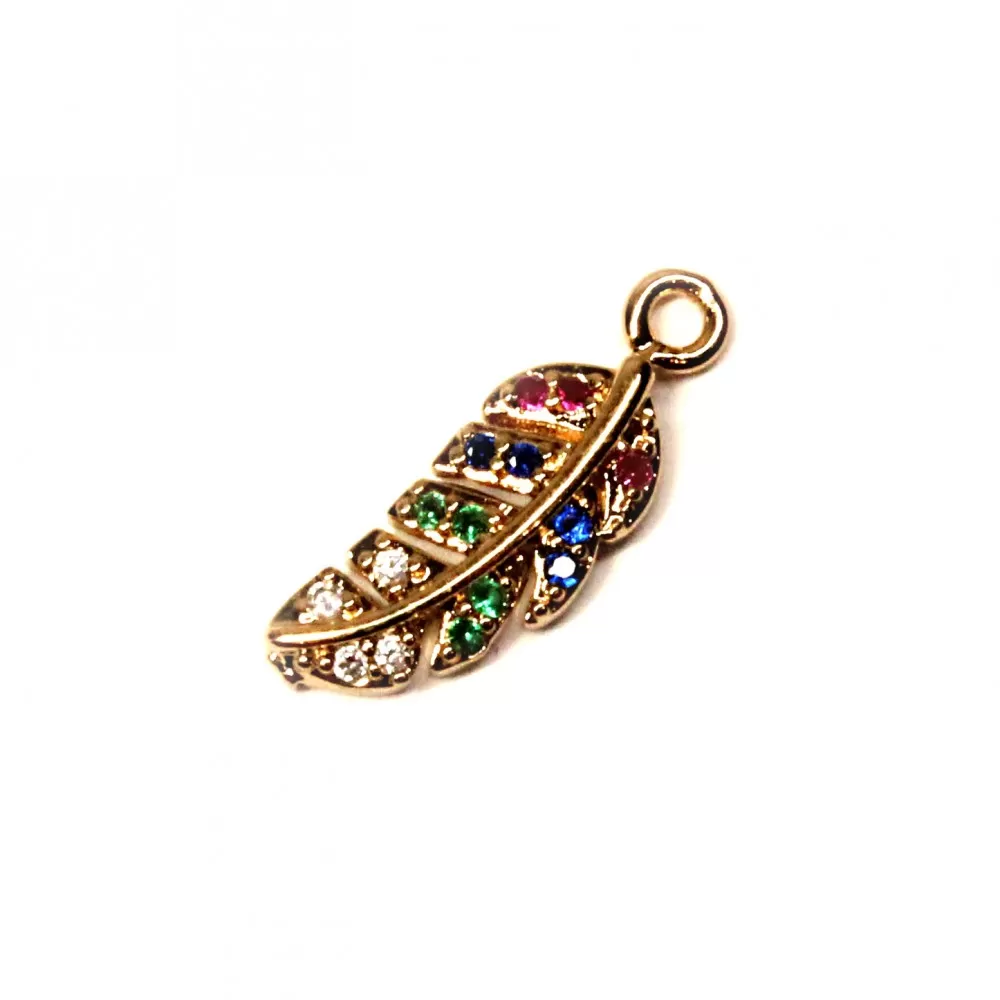 Pendant with zircons Lux 6x18mm 1pcs. (F12L4007) 