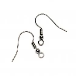 Stainless steel earrings 20x0,5mm 2pcs. (F02N1030) 