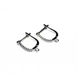 Silver earring fittings - 17x13mm 2 pcs. (F02S1081) 