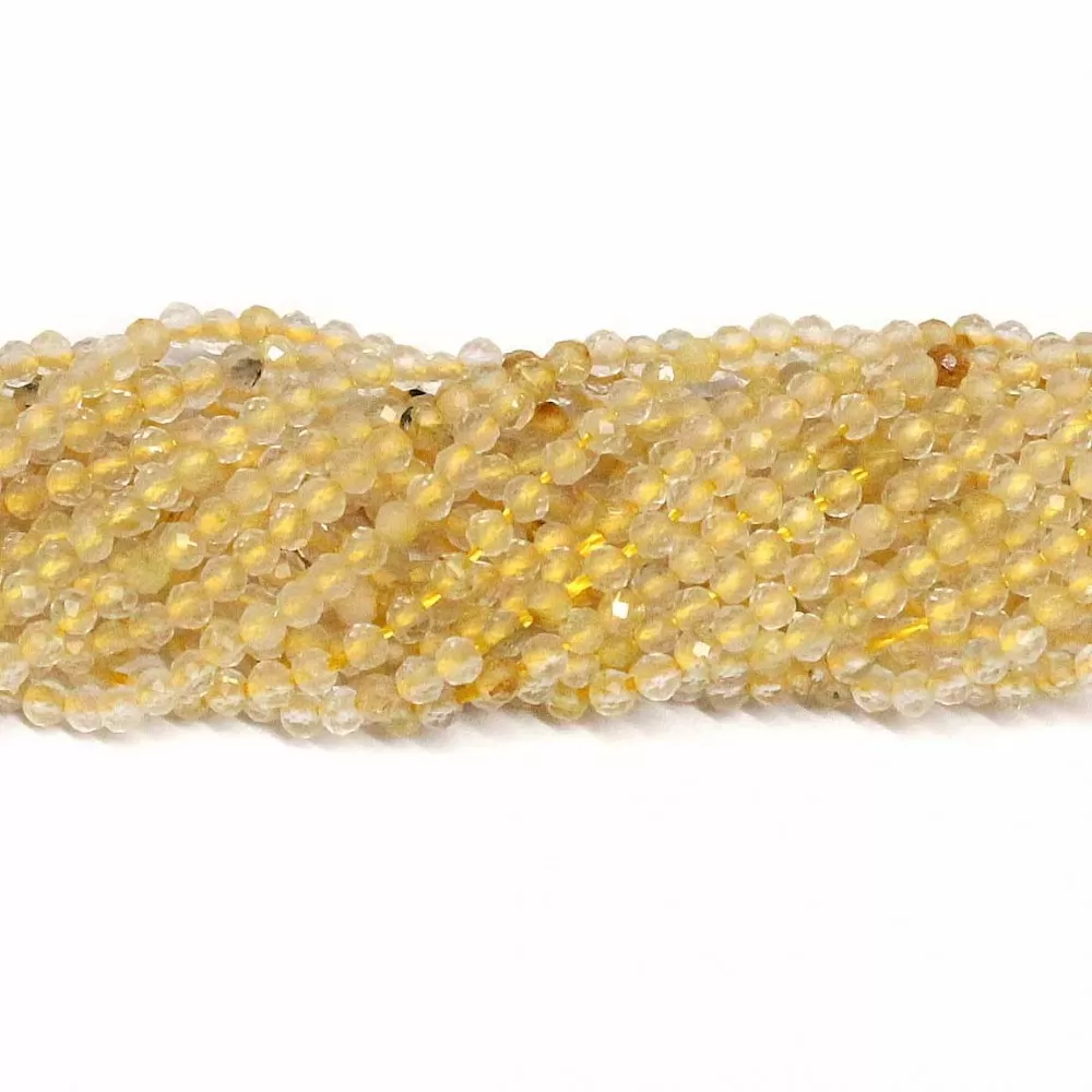 Beads Rutile quartz-faceted 2mm (1602001G) Beads Rutile quartz-faceted 2mm (1602001G)