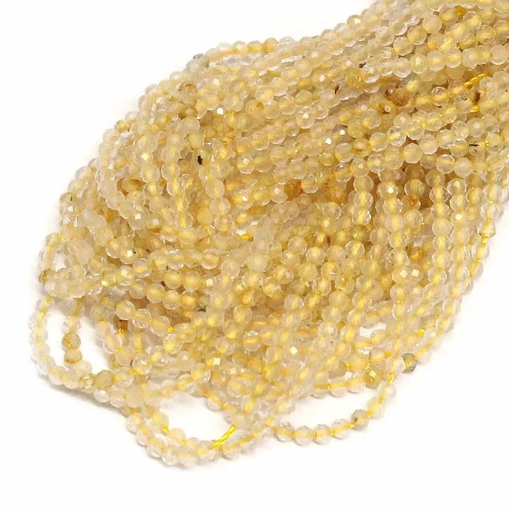 Beads Rutile quartz-faceted 2mm (1602001G) Beads Rutile quartz-faceted 2mm (1602001G)