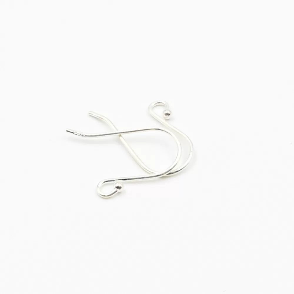 Silver earring fittings - 17x1mm 2 pcs. (F02S2010)