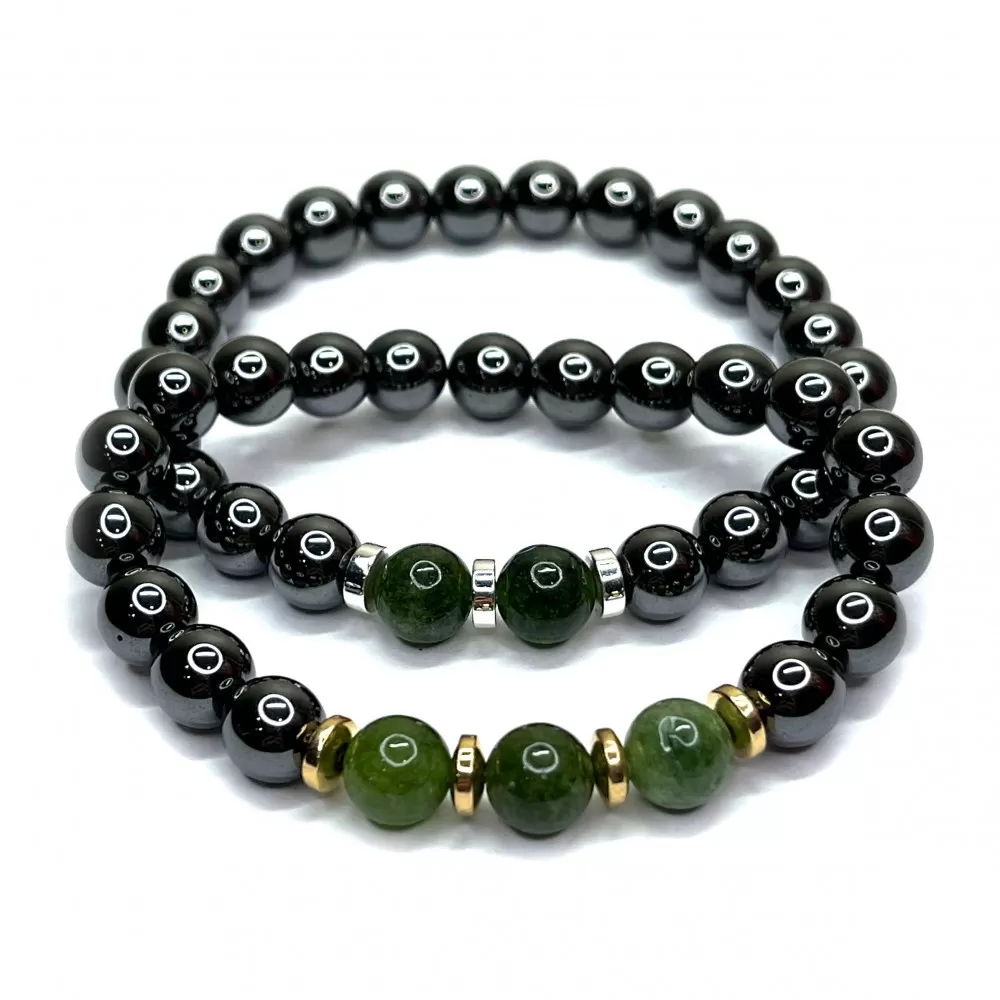 Couple bracelets Hematite & Agate (100811) 