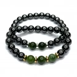 Couple bracelets Hematite & Agate (100811) 