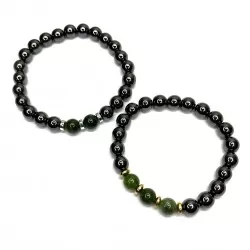 Couple bracelets Hematite & Agate (100811) 