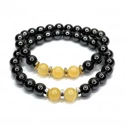 Couple bracelets Hematite & Agate (100810) 