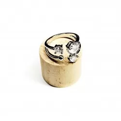 Adjustable ring with zircons Lux (F90L1112) 