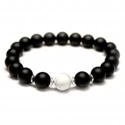 Men bracelet Agate/Magnesite/Hematite (021050)