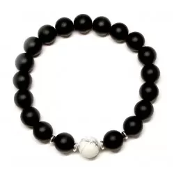 Men bracelet Agate/Magnesite/Hematite (021050)