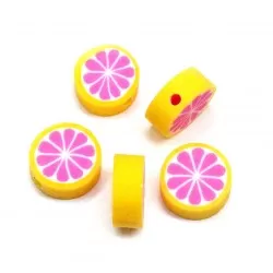 Polymer clay beads  10x4mm 5pcs. (S00001)