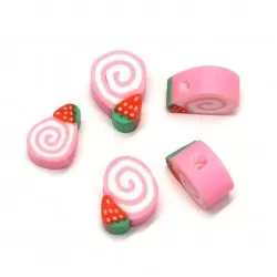 Polymer clay beads 10x7x5mm 5pcs. (S00015)
