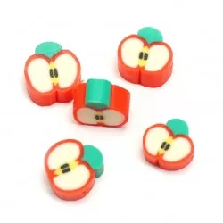 Polymer clay beads 10x9mm 5pcs. (S00004)