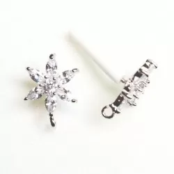 Silver earring fittings - 10 mm 2 pcs. (F02S1055)