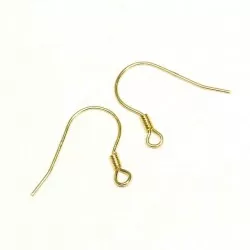 Silver earring fittings with gilding - 14x1 mm 2 pcs. (F02S3050)